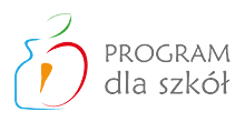 Logo Program dla szkół z kolorowym obrysem jabłka.